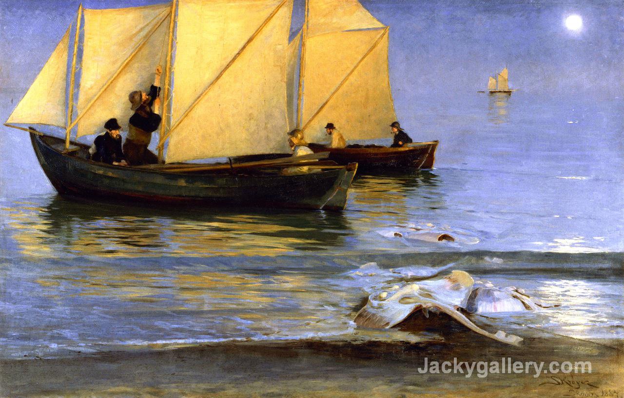 Fishing Boats by Peder Severin Kroyer paintings reproduction